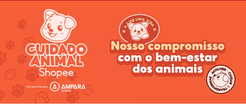 Shopee anuncia parceria com Ampara Animal para cuidar de pets em situação de vulnerabilidade.